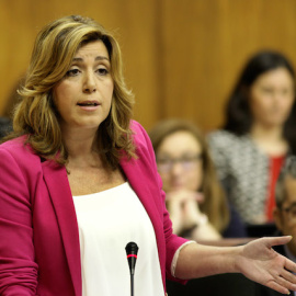 Susana Díaz, en una sesión del Parlamento.