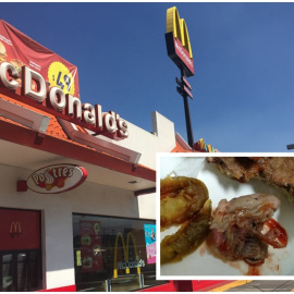 McDonald's acusa a un cliente de un intento de extorsión al meter una cabeza de rata en una hamburguesa