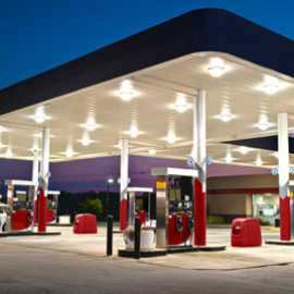 Una gasolinera.