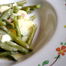 Judías verdes con huevo duro. 