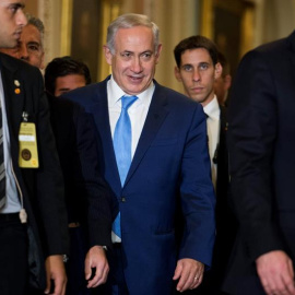 El primer ministro de Israel, Benjamin Netanyahu, en el Capitolio de Washington. / EFE