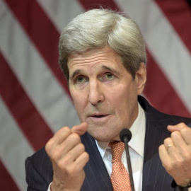 El secretario de Estado de EEUU, John Kerry, este sábado, en Viena. EFE/EPA/HANS PUNZ