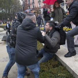 El activista sin techo Lagarder ha sido agredido por franquistas que recordaban al dictador en el 20-N. / Europa Press