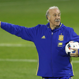 Vicente del Boque la semana pasada en el estadio Rico Pérez. /REUTERS
