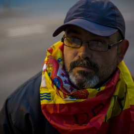 Andrés Merino, exmilitar en huelga de hambre frente al Ministerio de Defensa. JAIRO VARGAS