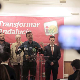 El candidato de IU a la Presidencia de la Junta de Andalucía, Antonio Maíllo, durante la presentación del Manifiesto por la Cultura de IU. /EFE