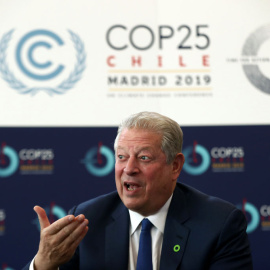 El exvicepresidente estadounidense y Premio Nobel de la Paz, Al Gore, en la COP25, en Madrid. REUTERS/Sergio Perez