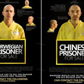 Imagen difundida por el Estado Islámico de los rehenes.