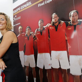 Gala León durante su presentación como capitana del equipo español de Copa Davis.