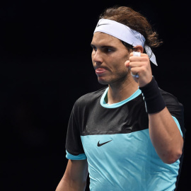 Nadal celebra su victoria ante Murray en el Masters. Reuters / Tony O'Brien