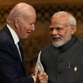 El presidente de EE.UU. Joe Biden y el primer ministro de la India Narendra Modi en la apertura de la Cumbre del G20 del 15 de noviembre de 2022 en Nusa Dua, Bali, Indonesia. PRASETYO UTOMO / Reuters