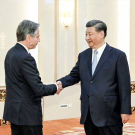  El presidente de China Xi Jinping se reúne con el secretario de Estado de Estados Unidos Antony Blinken en Beijing, capital de China.-LI XUEREN / Xinhua News