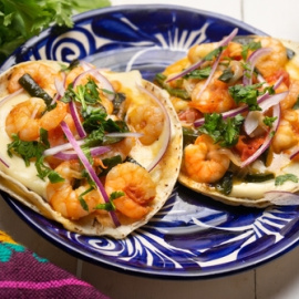 Tacos de gambas. 