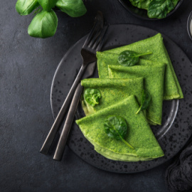 Crepes de espinacas y avena.