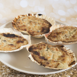 Vieiras a la parmesana. 