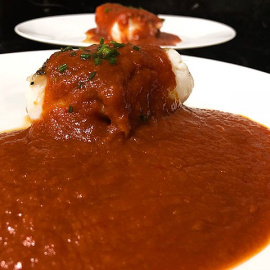 Bacalao a la vizcaína. 