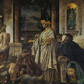 El banquete de Platon pintado por Anselm Feuerbach. 