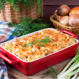 Macarrones con bechamel. 