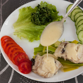 Pescado con salsa velouté. 