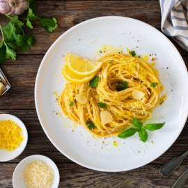 Espaguetis al limón. 