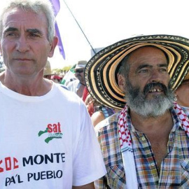 El exalcalde de Marinaleda Sánchez Gordillo y Diego Cañamero. EFE