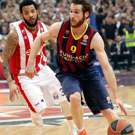 Marcelinho Huertas, durante el choque ante el Estrella Roja. EFE/KOCA SULEJMANOVIC