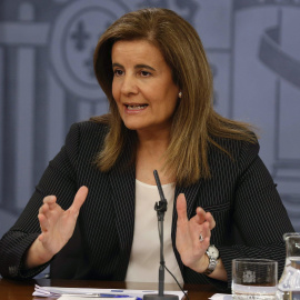 La ministra de Empleo, Fátima Báñez, durante la rueda de prensa posterior a la reunión del Consejo de Ministros. EFE/Paco Campos