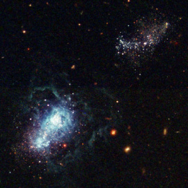 La galaxia IZw18 captado por el Hubble, ACS y WFPC2. /NASA-ESA