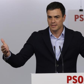 El secretario general del PSOE, Pedro Sánchez, este lunes./ EFE