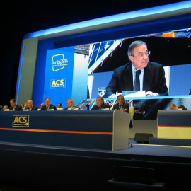 Florentino Pérez ante la junta de accionistas de ACS. E.P.