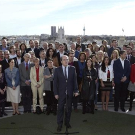 Ángel Gabilondo, cabeza de lista del PSOE a la Comunidad de Madrid, durante el acto celebrado en el Circulo de Bellas Artes./ EFE
