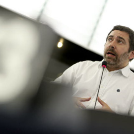Javier Couso, durante una de sus intervenciones en el Europarlamento. - Fotografía cedida por el Parlamento Europeo