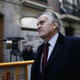 El extesorero del PP Luis Bárcenas, en una de sus comparecencias regulares en la Audiencia Nacional. E.P.