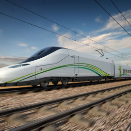 Imagen de un prototipo de tren de alta velocidad de Talgo.