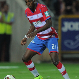 Allan Romeo Nyom, en un partido con el Granada.