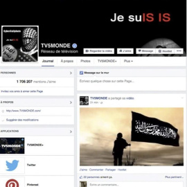 magen de la cuenta oficial en Facebook del canal internacional francés TV5 Monde, que ha sido pirateado hoy a gran escala por hackers yihadistas supuestamente pertenecientes a la organización Estado Islámico (EI). / EFE