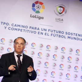 Javier Tebas durante su intervención en el seminario sobre TPO. /LFP
