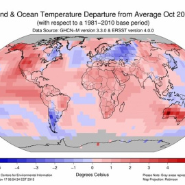 Este mes de octubre ha sido el más cálido registrado en 136 años. /NOAA