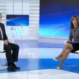 Mariano Rajoy en la entervista con Ana Blanco en TVE./EFE