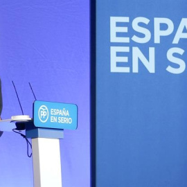 Mariano Rajoy, en el acto de presentación de los cabezas de lista del PP, en Barcelona. EFE