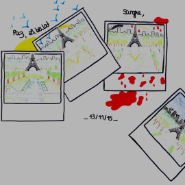 Alumnos de un instituto de Toulouse se expresan mediante dibujos por los atentados de París