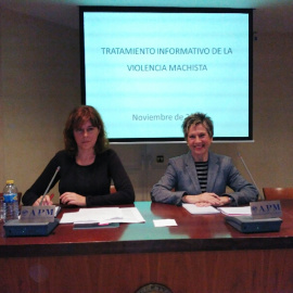 Madga Bandera y Pilar López Díez en la rueda de prensa de este martes en la Asociación de la Prensa./ J.T