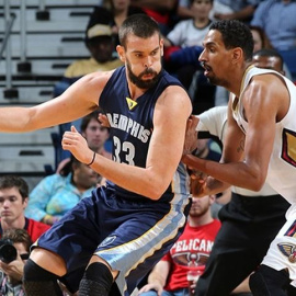 Marc Gasol durante el partido contra los Pelicans. /MEMPHIS GRIZZLIES