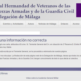 Rectificación de la Real Hermandad de Veteranos de las Fuerzas Armadas y de la Guardia Civil.