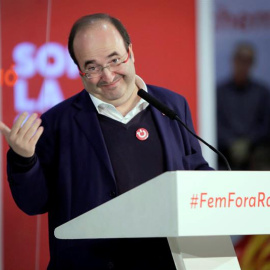 El secretario de los socialistas catalanes, Miquel Iceta, durante el acto de inicio de campaña. EFE
