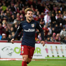 Antoine Griezmann celebra el segundo gol de su equipo. EFE/Miguel Angel Molina