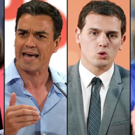 Sáenz de Santamaría, Pedro Sánchez, Pablo Iglesias y Albert Rivera, los candidatos. ATRESMEDIA