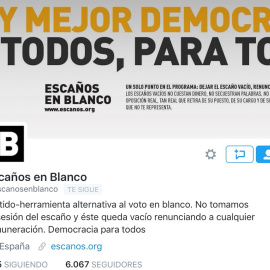 Perfil en Twitter de Escaños en Blanco.