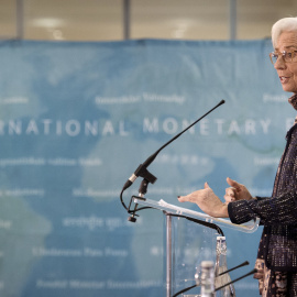 La dierctora gerente del FMI, Christine Lagarde, en una rueda de prensa en Londres. REUTERS/Stefan Rousseau
