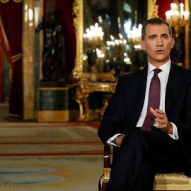 El rey Felipe VI se dirige a los españoles en su segundo mensaje de Navidad.- Angel Díaz (EFE)